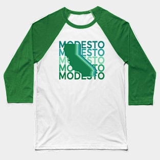 Modesto California Green Repeat Baseball T-Shirt